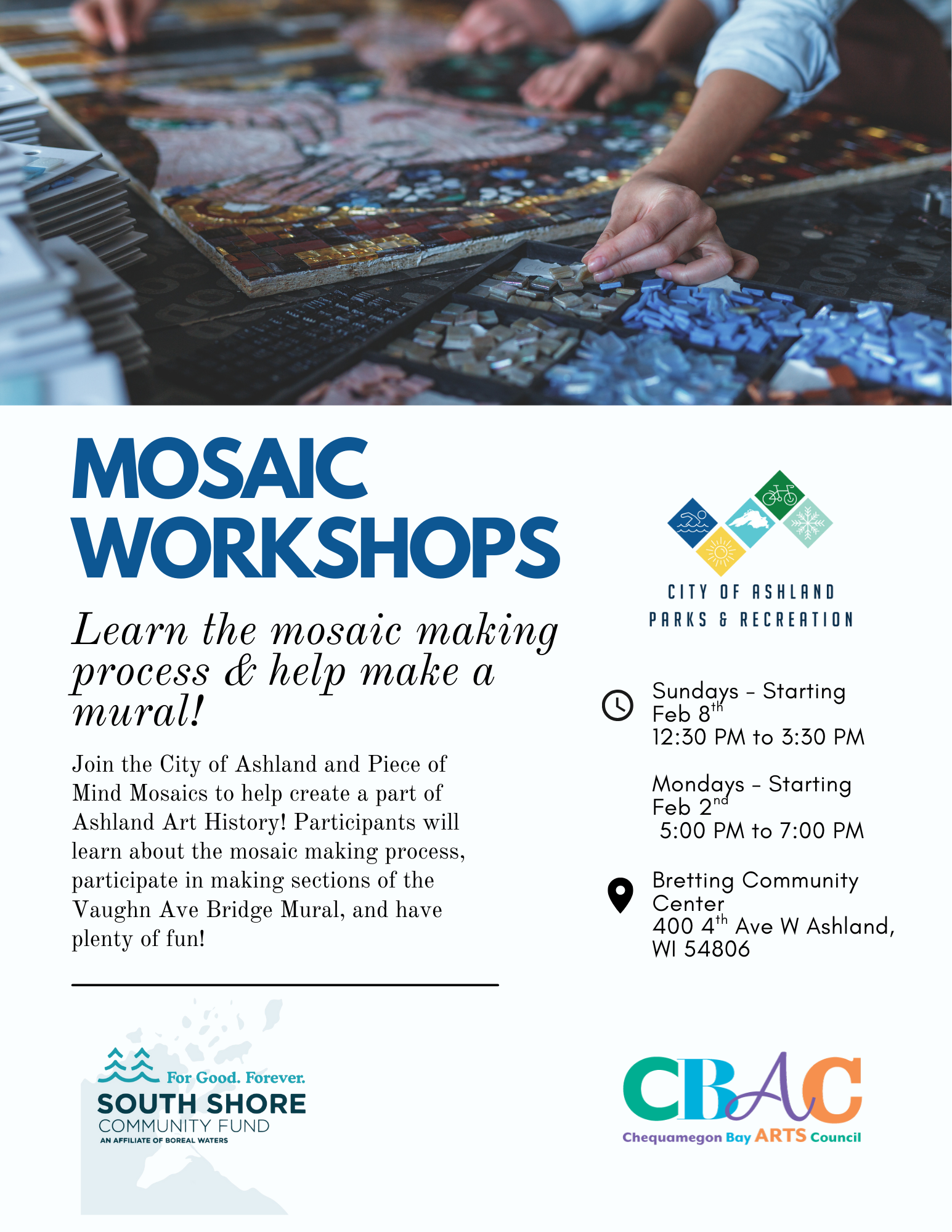 Vaughn Ave Bridge Mosaic Workshops