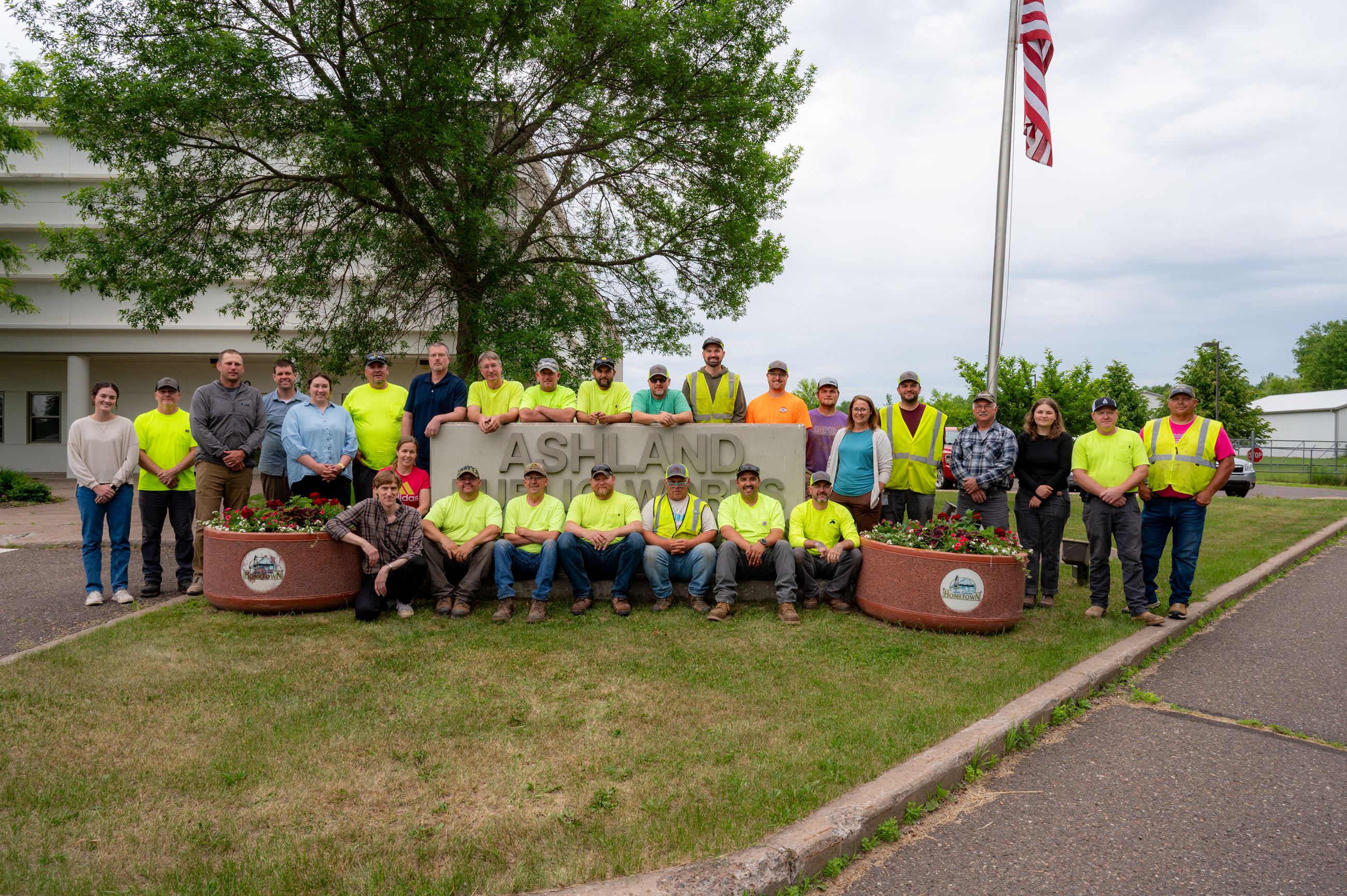 A group photo of the Department of Public Works staff.